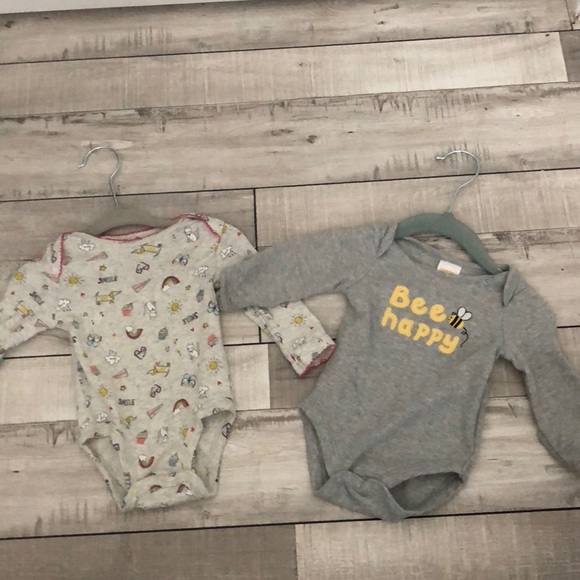 Gymboree Other - Two long sleeve grey onesies!